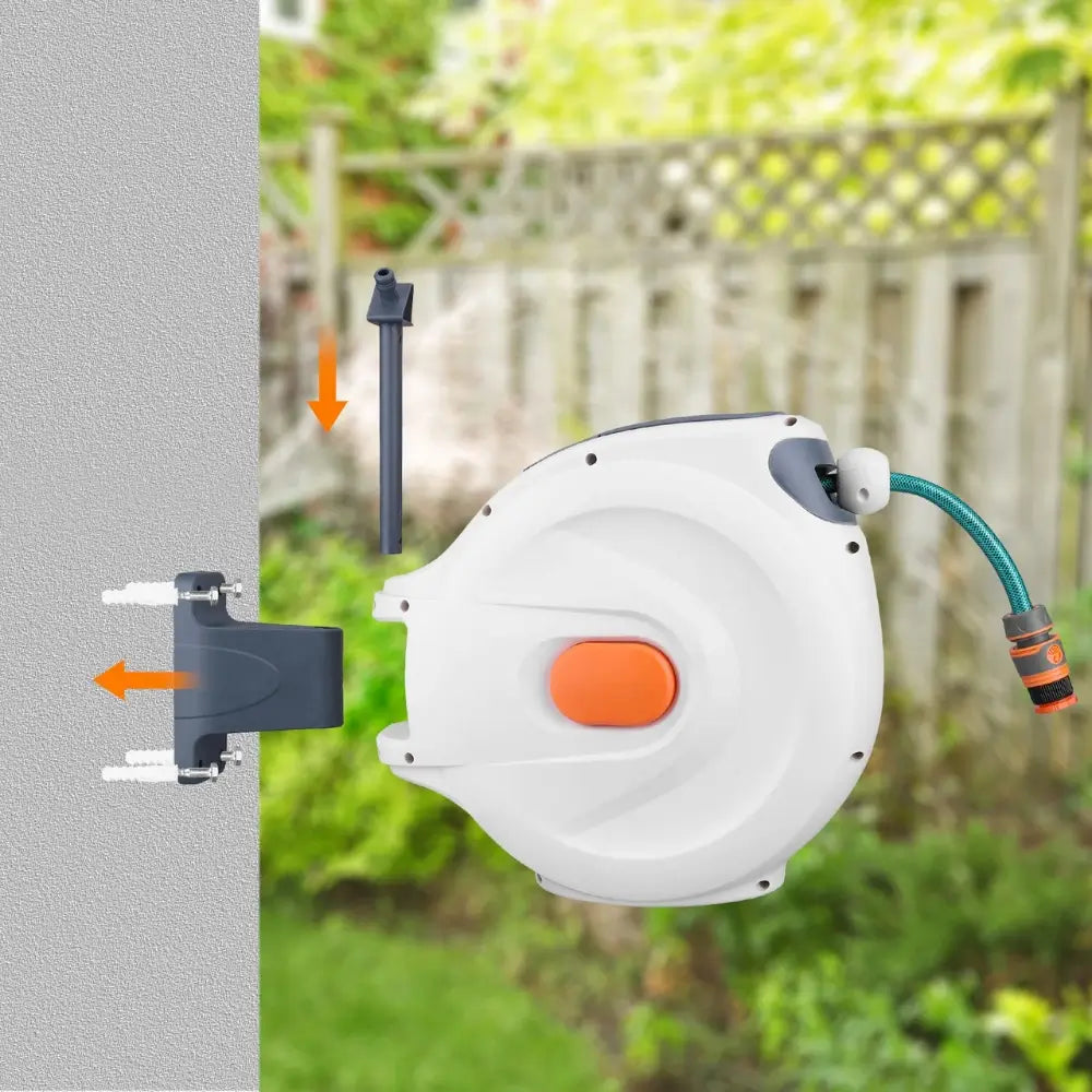 HydroJet® - Retractable Garden Hose Reel with 8-Pattern Sprayer