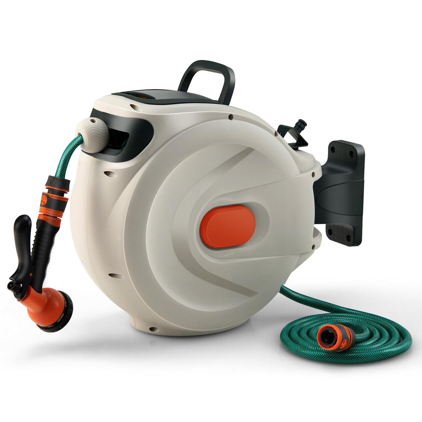 HydroJet® - Retractable Garden Hose Reel with 8-Pattern Sprayer